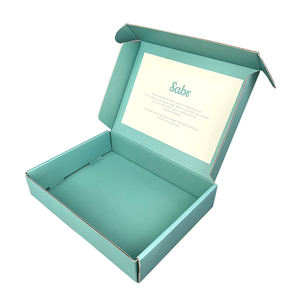 Caja de correo de papel grueso turquesa para ropa de bebé, embalaje de alta calidad - Product Image 1