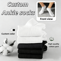 Chaussettes de cheville confortables en coton peigné tricoté de haute qualité avec logo personnalisé et ouverture à bande élastique très résistante