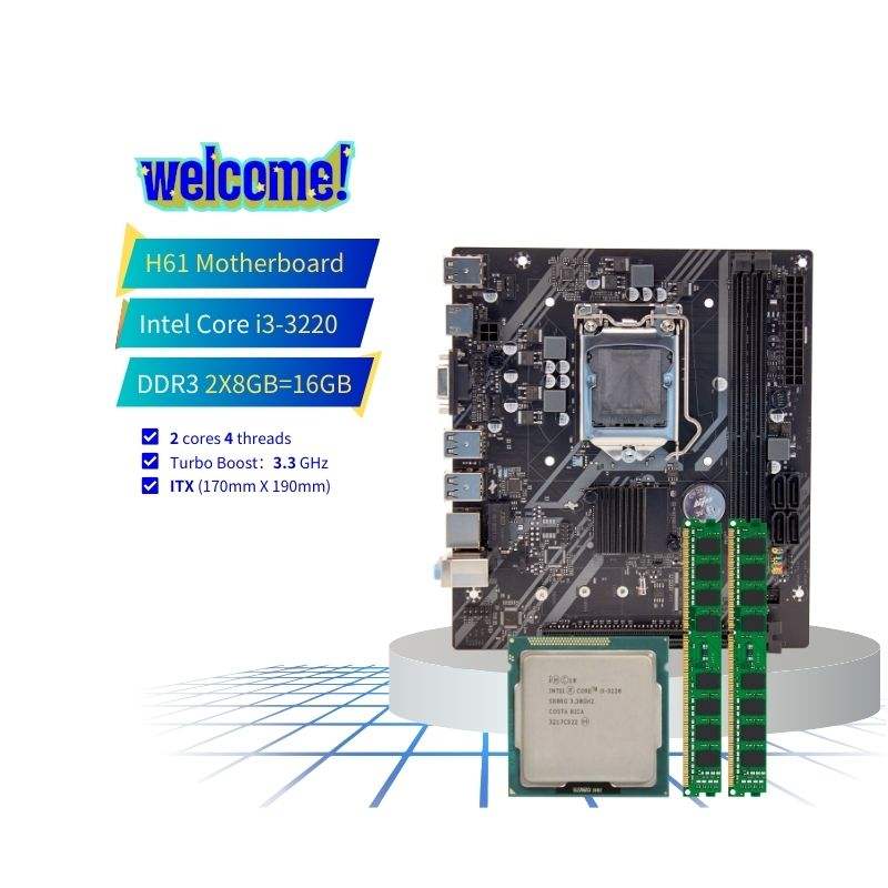H61 Motherboard Graphics Card For I3 3220 I3 3220 H61 Motherboard - Main Image