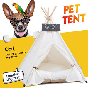 Ins Hot Sale Huisdier Tipi Fold Pet Tent Meubel Kat <span class=keywords><strong>Bed</strong></span> Met Pad Houten Hondenbed Kleine Huizen Voor Honden Eco Vriendelijk Huisdier <span class=keywords><strong>Bed</strong></span> - Product Image 2