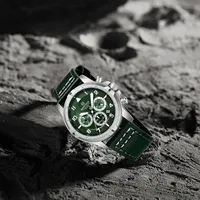 Montre pour homme NAVIFORCE, style outillage, quartz, acier inoxydable de luxe, bracelet en cuir, aiguilles lumineuses, chronographe, grand cadran