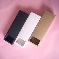 Boîte à tiroir en papier kraft recyclé, emballage rigide personnalisable pour chaussettes, boîte en carton blanc/noir universelle, poignée personnalisée