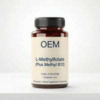 L-Méthylfolate 15 mg avec Méthyl B12, forme active de vitamine B9 B12, 60 capsules