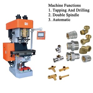 Máquina de perforación y roscado automático vertical de doble <span class=keywords><strong>cabeza</strong></span> <span class=keywords><strong>radial</strong></span> pequeña de China para procesar piezas de fundición, - Product Image 1
