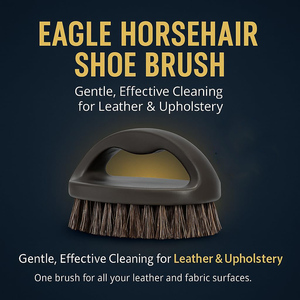 Brosse à poils de cheval longs pour le nettoyage des chaussures et bottes en cuir, brosse de nettoyage en nylon écologique - Product Image 4