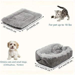 OEM/ODM Customizable Dual-Use Round Fluffy Pet Nest – Striped Pattern, Reversible Plush <b>Cat</b> Bed & Warm <b>Mat</b> for <b>Cats</b>, Dogs & Rept - Product Image 3