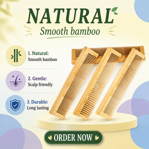 Peine de Bambú Ecológico, Set de Amenidades Personalizadas para Hotel, Peine de Viaje que Reduce la Electricidad Estática, para Hoteles, Restaurantes u Hogares - Product Image 1