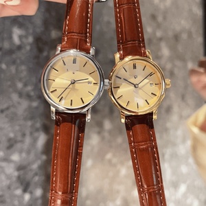 Montres à quartz minimalistes à cadran rond avec bracelet en cuir et boîtier poli, montres-bracelets décontractées et habillées pour femmes Longinesing - Product Image 6