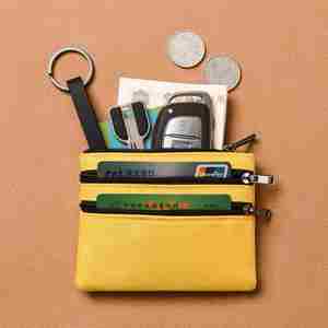 Mini Monedero de Lona y Porta Llaves, Bolsa de Tela con 3 Compartimentos con Cierre, Cartera Simple para Estudiantes, para Viajes y Regalos Promocionales - Product Image 4