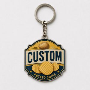 Porte-clés en métal personnalisé en gros, style vintage mignon, design logo alimentaire, pour la promotion quotidienne et décontractée - Product Image 2
