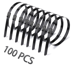 كابل من النايلون والفولاذ المقاوم للصدأ ذاتي القفل برباط من مادة PPA PVC المغلفة بالمعدن 8X150MM برباط كابل معدني قابل للكشف 8X150MM - Product Image 2