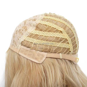 Perruque synthétique <span class=keywords><strong>afro</strong></span> lisse Xiu Man Yaki de qualité supérieure, en fibre haute température, longue, bouclée, avec frange transparente réglable, 14 pouces, fabriquée à la machine - Product Image 2