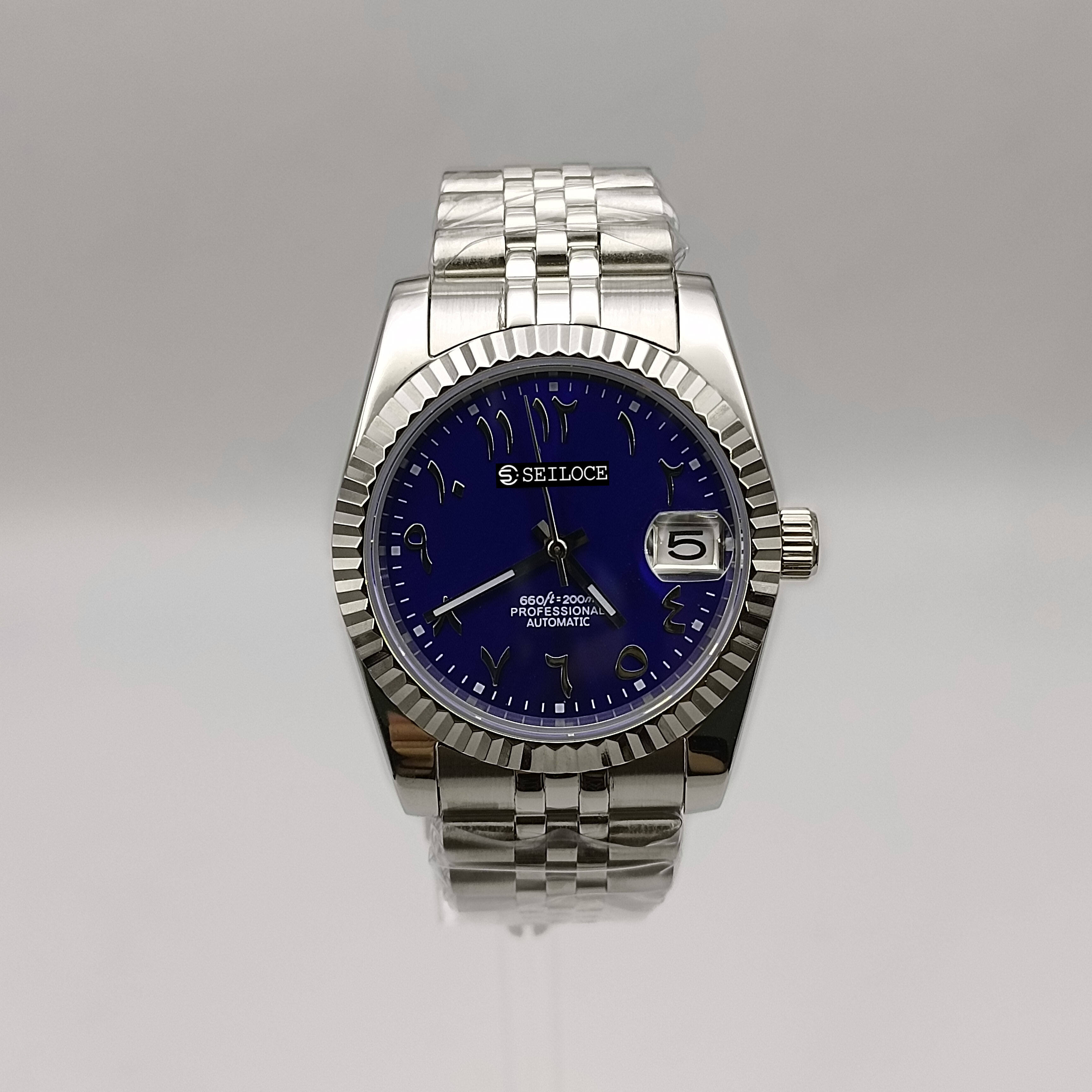 Silver Case+Dark Blue Dial