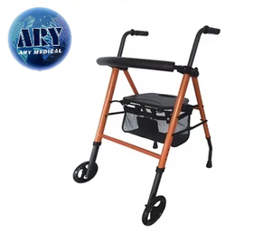 Gấp ngoài trời Trọng lượng nhẹ nhôm người lớn người già đi bộ hỗ trợ khung rollator với ghế và Túi mua sắm - Product Image 5