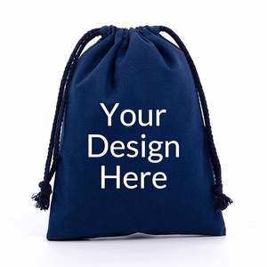 Pochette personnalisée en coton Sac à cordon en toile biologique avec logo - Product Image 1