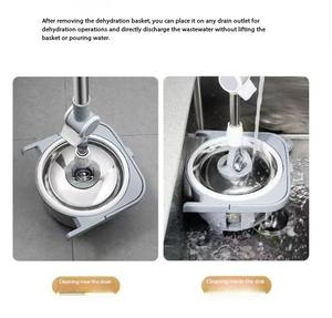 מערכת ניקוי רצפות יוקרתית עם דלי סחיטה מסתובב 360 מעלות, ידית טלסקופית ו-4 גלגלים, ישירות מהמפעל - Product Image 2