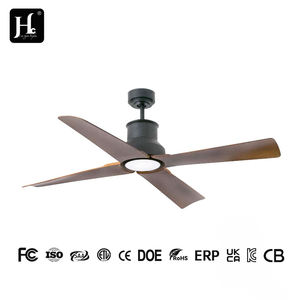 Ventilador de Techo LED Moderno con 4 Aspas de Madera y Motor de CC con Control Remoto para Sala de Estar o Uso en Exteriores - Product Image 4