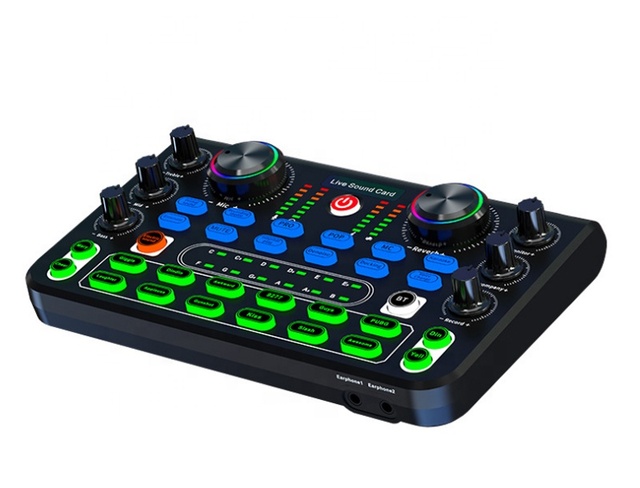 Live Sound Card Professional Sound Cards Voice Changer Audio Mixer for Phone Karaoke Broadcast KTV Singing Live Sound Mixer X60