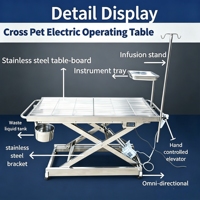 Table d'opération vétérinaire électrique à plateau en maille Easy Clean X-Cross Lift avec support de perfusion