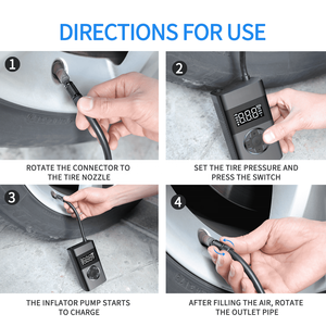 Nexest12Vミニワイヤレス電気ポータブルエアポンプディスプレイ車と自転車用の車のタイヤインフレーター - Product Image 4
