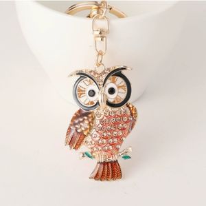 Creative Cartoon <strong>Owl</strong> Car <strong>Keychain</strong> Bag Accessories Buckle Zinc Alloy Rhinestone Pendant <strong>Keychain</strong> - Product Image 3