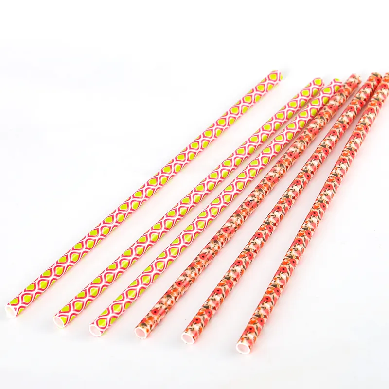 design plastic drinking straw  decorative reusable straws  Eco-friendly PP printed drinking straw with cute design