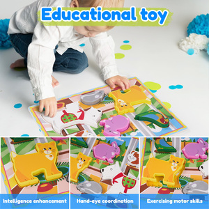 Puzzle en bois pour enfants, jeu de correspondance des formes d'animaux, jouet éducatif cognitif pour l'apprentissage précoce, pour les tout-petits d'âge préscolaire - Product Image 5