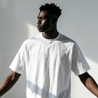 T-shirt Homme Oversize en Coton Lourd 100% Coton, Épaules Tombantes, Uni, Personnalisable avec Impression et Broderie de Logo
