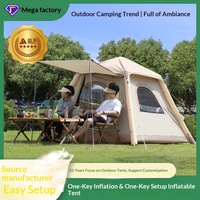 Tente gonflable de camping extérieur à installation en un clic, 3-4 personnes, imperméable, anti-UV, en tissu Oxford, colonne d'air TPU, trois saisons, simple