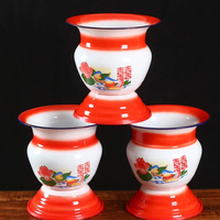 Corbeille à fruits vintage en émail, style chinois des années 1960, rétro, en émail, pour fruits, vin, seau à glace, champagne, décoration intérieure, vente en gros