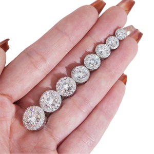 Moissanite Sakura Pink Halo <b>Earrings</b> Studs Brilliant Cut VVS GRA Certificate Sterling <b>Silver</b> Screw <b>Back</b> Women's Trendy - Product Image 1