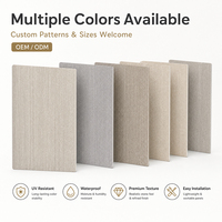 Panneau mural en faux travertin brillant UV, feuille de pierre décorative en PVC imperméable pour la décoration intérieure des hôtels et des foyers