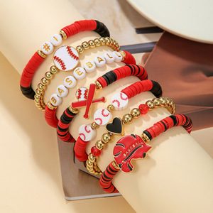 Fashion Jewelry <b>Beaded</b> <b>Bracelet</b> Set For Women Sport Theme Party Occasion Heart Shape Design SY0916 1 - Product Image 4