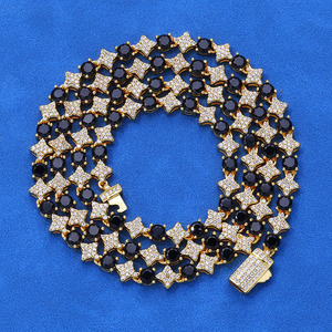 สร้อยคอเทนนิสฮิปฮอปแบบสั่งทำพิเศษประดับเพชรโมอิสซาไนต์ เงินแท้ 925  แบบ Iced Out Bling  ผ่านการทดสอบเพชร VVS - Product Image 2