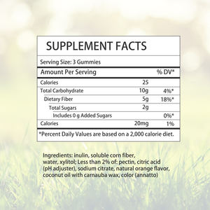 Gummies à la fibre les plus vendues Sans sucre Favorise une digestion saine Renforce l'immunité Conçu pour les femmes et les hommes Complément alimentaire à base de fibres - Product Image 2