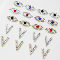 Breloques pour ongles 3D en forme d'œil bleu, ornées de strass, accessoires d'art ongulaire œil enchanteur, vente en gros