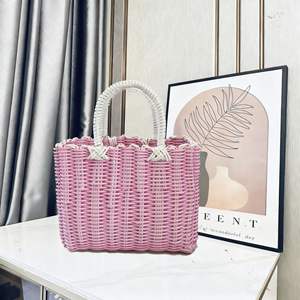 Bolsa de Bambú Tejida a Mano Personalizada, Bolso de Paja y Ratán, Cesta de Fibra Natural, Bolsa de Regalo, Bolsa de Recuerdo para Mujer, Playa, Vacaciones - Product Image 6