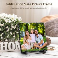 7.9*7.9 pouces bricolage décoration de la maison Sublimation blanc Rock Photos ardoise photo cadre en pierre pour l'impression
