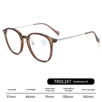 Monture de thé marron ultra-léger pour femmes Lunettes de myopie anti-lumière bleue optimales Diamant Danyang Montures de lunettes optiques
