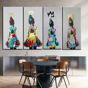 Graffiti <span class=keywords><strong>Banksy</strong></span> Fille avec Couronne Mur Pop Art Urbain Photos et Affiches Imprimées sur Toile pour Décoration Intérieure Cuadros Salon - Product Image 1