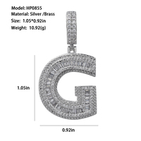 Pendentif Lettre Hiphop en Moissanite, Argent 925, Testeur de Diamant Inclus, Bijoux VVS, Pendentif Moissanite Personnalisé
