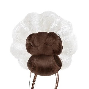 Perruque chignon avec pince à cheveux, chignon bas, coiffure relevée arrière arrondie, queue de cheval, fibre haute température, traitement manuel - Product Image 1