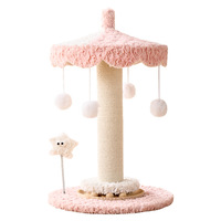 Arbre à chat en tissu avec carrousel, tour d'escalade et griffoir, avec balles suspendues, pour chats d'intérieur, fournitures pour animaux de compagnie, vente en gros