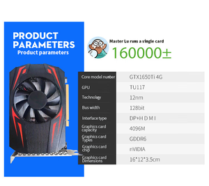 การ์ดจอกราฟิก GTX1650TI 4G DDR6 สำหรับเดสก์ท็อป งานออฟฟิศ ตัดต่อวิดีโอ เล่นเกมระดับ 3A ผลงานชิ้นเอก ขายส่ง - Product Image 2