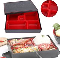 Boîte à bento japonaise, plateau à sushi, boîte à lunch bento, accessoires de cuisine, boîte à bento pour pique-nique, boîte à sushi en bois ABS