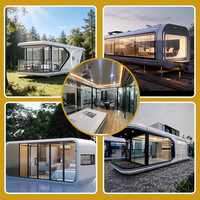 Maison capsule spatiale modulaire de luxe de 20 ou 40 pieds, bureau conteneur préfabriqué, maison portable, mini-cabane, maisonnette