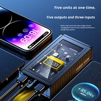 Banque d'alimentation transparente à charge rapide avec affichage numérique 20000mAh, style conteneur pour diffusion en direct