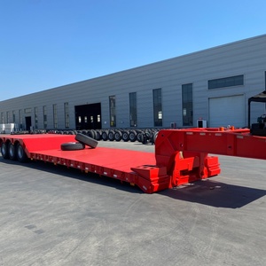 Nouvelle <span class=keywords><strong>semi</strong></span>-<span class=keywords><strong>remorque</strong></span> à plateau en acier 13m 60t de charge utile pour le transport de conteneurs et de marchandises lourdes, 12 pneus, 2 essieux, exportation mondiale - Product Image 5