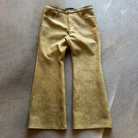 Pantalon en cuir pour homme, style streetwear punk hip hop, avec broderie et patchs personnalisés