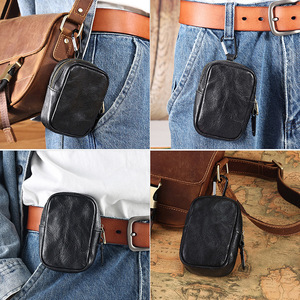 Dujiang Genuine Leather Coin <b>Purse</b> <b>Small</b> Hanging Key Bag Unisex Waist Pack Solid Color Spring 2023 - Product Image 2